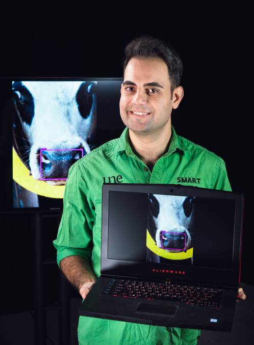 University of New England researcher Dr Ali Shojaeipour, pictured, has developed an AI-powered facial recognition system for cattle.