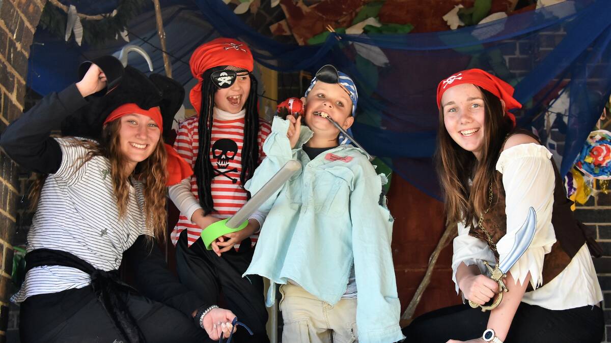 ARGH: NEGS students Flo Davidson, Prudence Chapman, Clancy Munsie and Eloise Barden donned their best for the theme. Picture: Meg Francis
