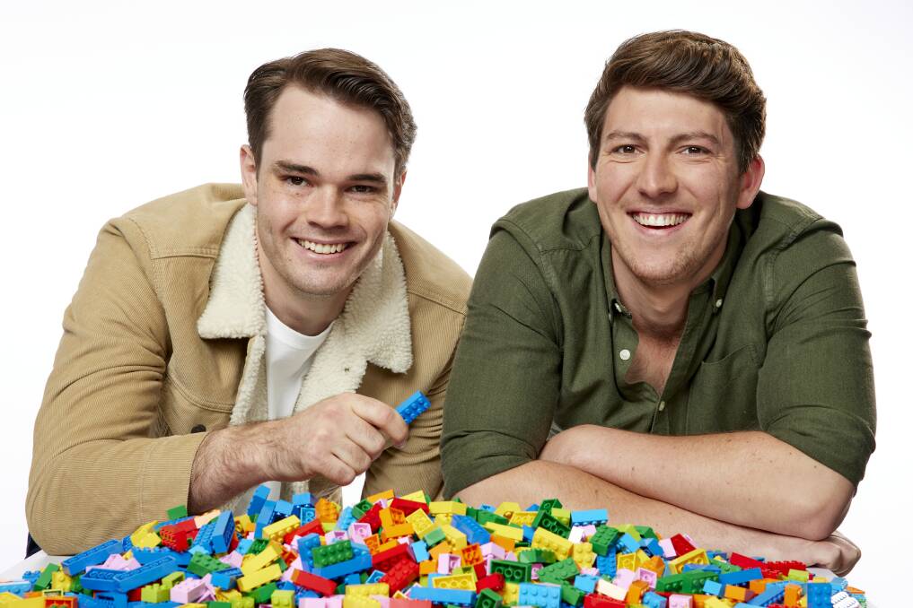 Michael Ryan, from Jerrabomberra, and Harrsion Barnett, from O'Connor, are living every kid's dream on Lego Masters Australia. Picture: Supplied