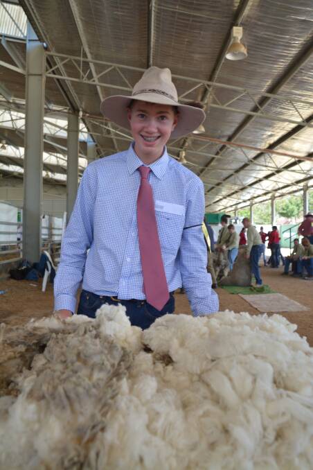 Students had a go at junior merino sheep and fleece judging as part of the Northern Merino Ram Breeders’ Association Armidale Ram Show and Sale. Photos: Stephanie van Eyk
