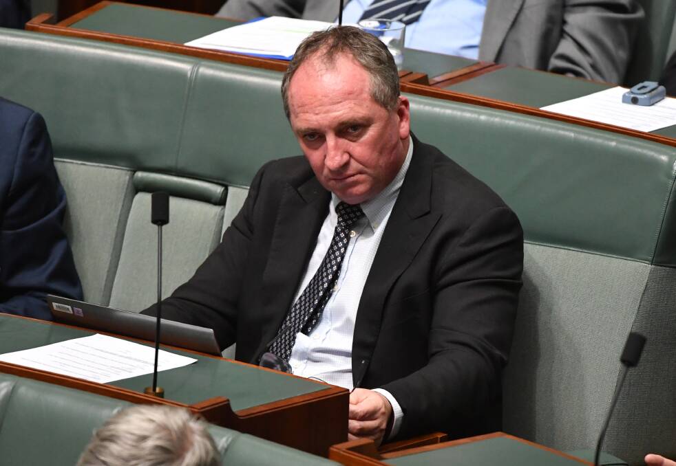 LOST ENTITLEMENT: Barnaby Joyce, in his new seat on the backbench, loses his Armidale office. Photo: AAP