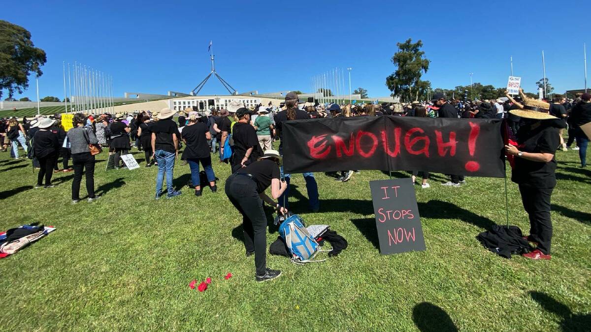 The March 4 Justice rally outside Parliament House in Canberra.