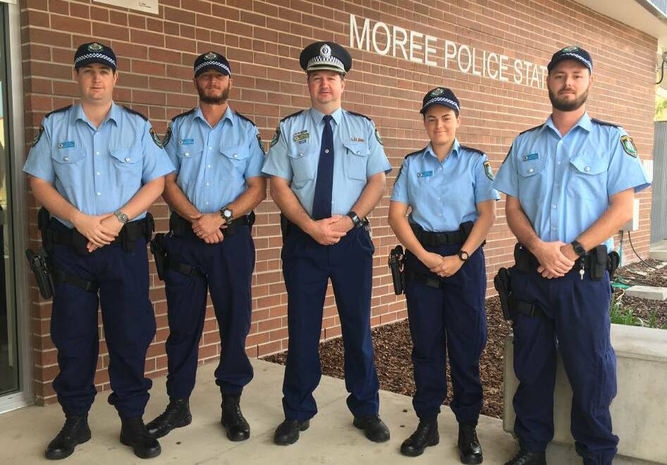 Tackling crime: Superintendent Tanner overseas more than 250 police in the New England Police District. He's pictured here with the latest round of recruits. Photo: Moree Champion