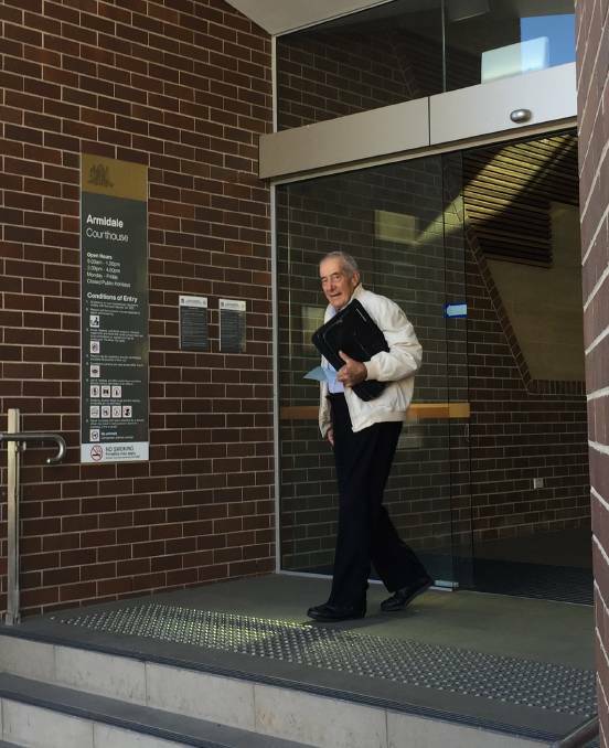 In court: David Joseph Perrett has been on conditional bail since his extradition. Police have confirmed investigations by Armidale detectives are continuing.