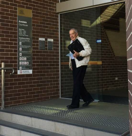On bail: David Joseph Perrett outside Armidale Local Court in 2017.