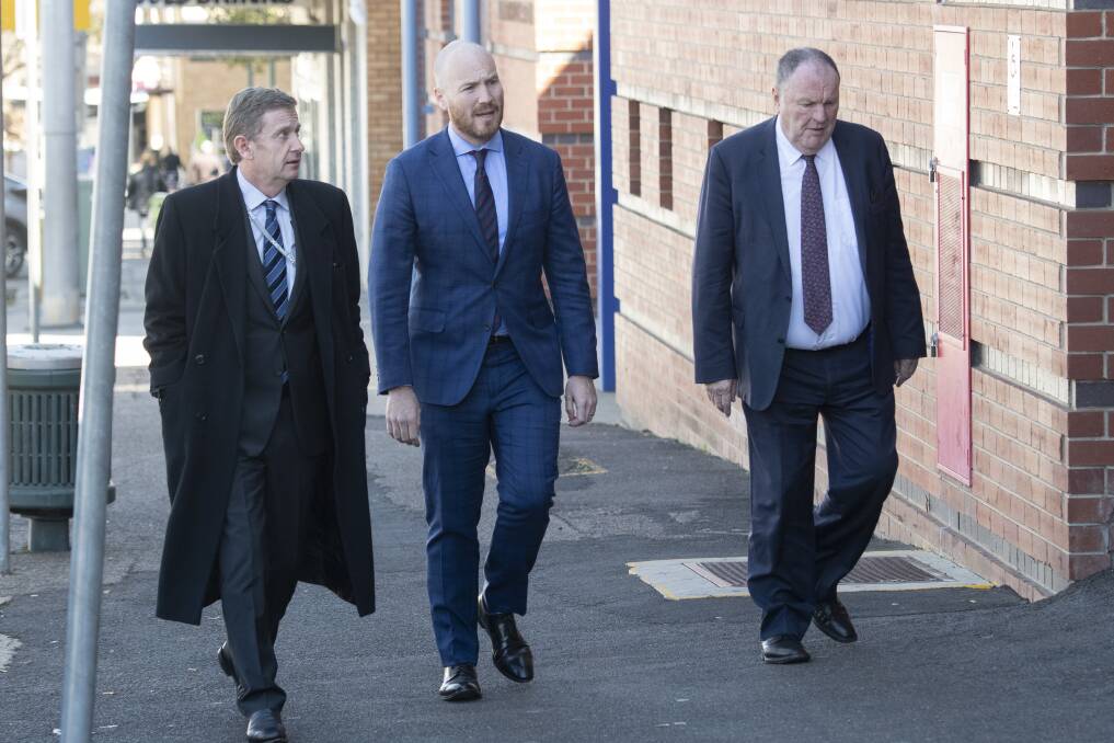Inquest wraps up: The legal representatives for the parties involved in the inquest outside Tamworth Coroner's Court. Photo: Peter Hardin