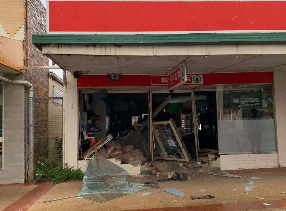 Targeted hit: The Guyra supermarket after the ram-raid on the morning of March 17. Photo: Josephine Cruickshank
