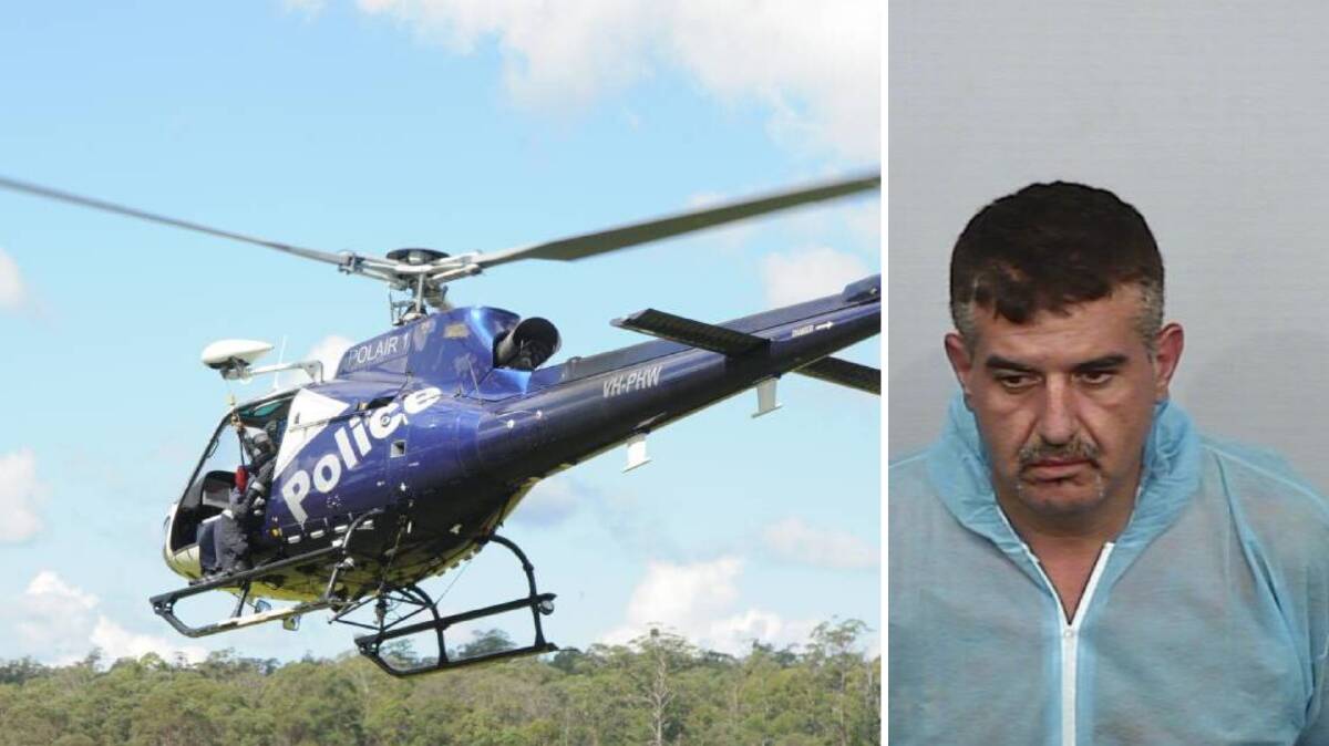 On the run: The search - which involves PolAir and the dog squad - for Selim Sensoy was continuing on Monday night. Photo: NSW Police