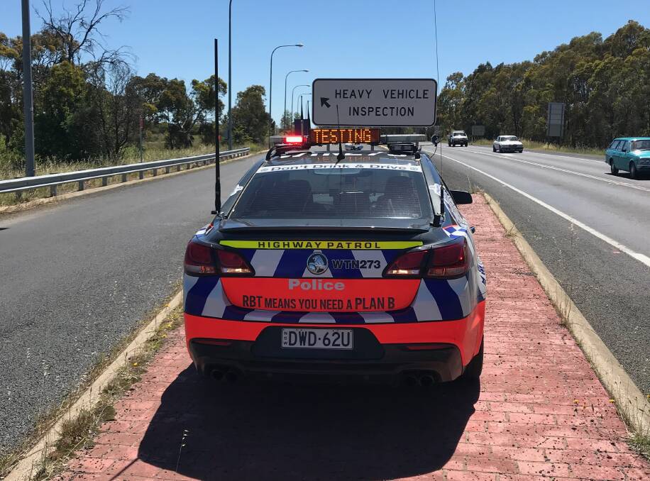 Operation: Highway patrol officers in Armidale at the weekend. Photo: Supplied