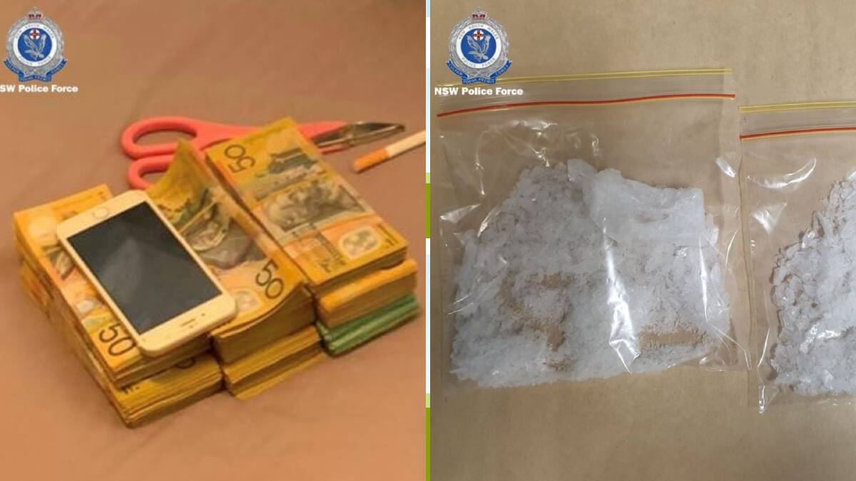Charges adjourned: Almost $80,000 in cash and drugs were seized in raids in Barraba, Manilla and Tamworth in December by the strike force. Photo: NSW Police