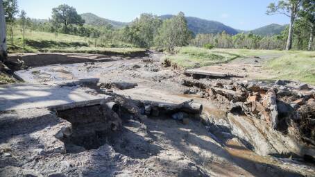 WASHED OUT: Queensland's road network was severely damaged as a result of the floods earlier in the year. Photo: Lucy Kinbacher.
