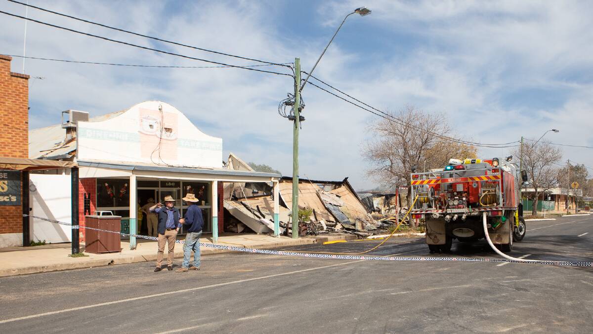Northern Tablelands MP Adam Marshall was in Mungindi on Wednesday in the aftermath of the fire. Photo: Simon Scott Photography