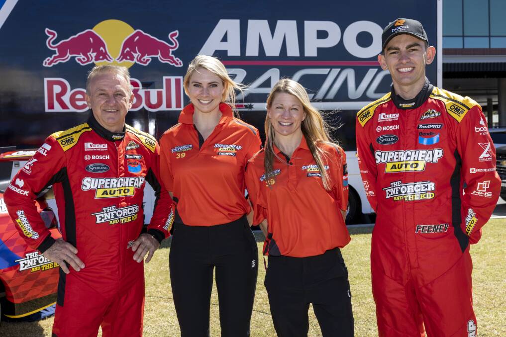 GOING WILD: Russell Ingall, Jessica Dane, Romy Mayer and Broc Feeney are part of a 14-member team which is running a wildcard entry in the Bathurst 1000.
