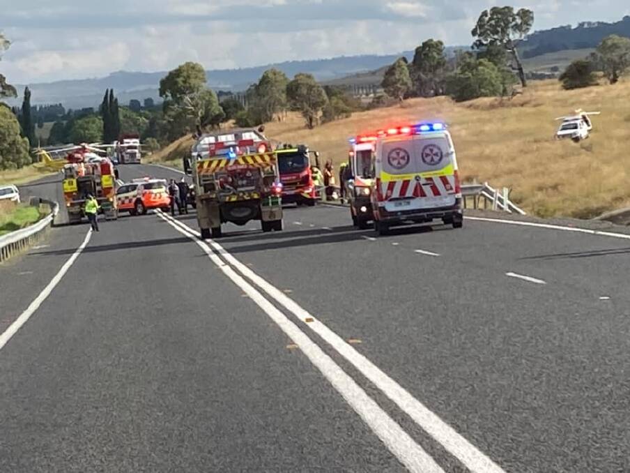DETOUR: Emergency services put diversions in place following the fatal truck accident on the New England Highway. Photo: Northern Tablelands Team, NSW Rural Fire Service