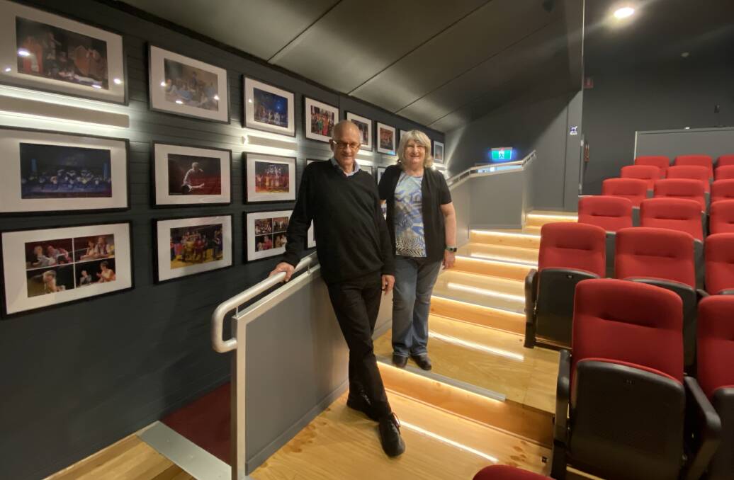 BRAND SPANKING NEW: Bruce Menzies and Marney Tilley in the refurbished Armidale Playhouse theatre. Photo: Vanessa Arundale