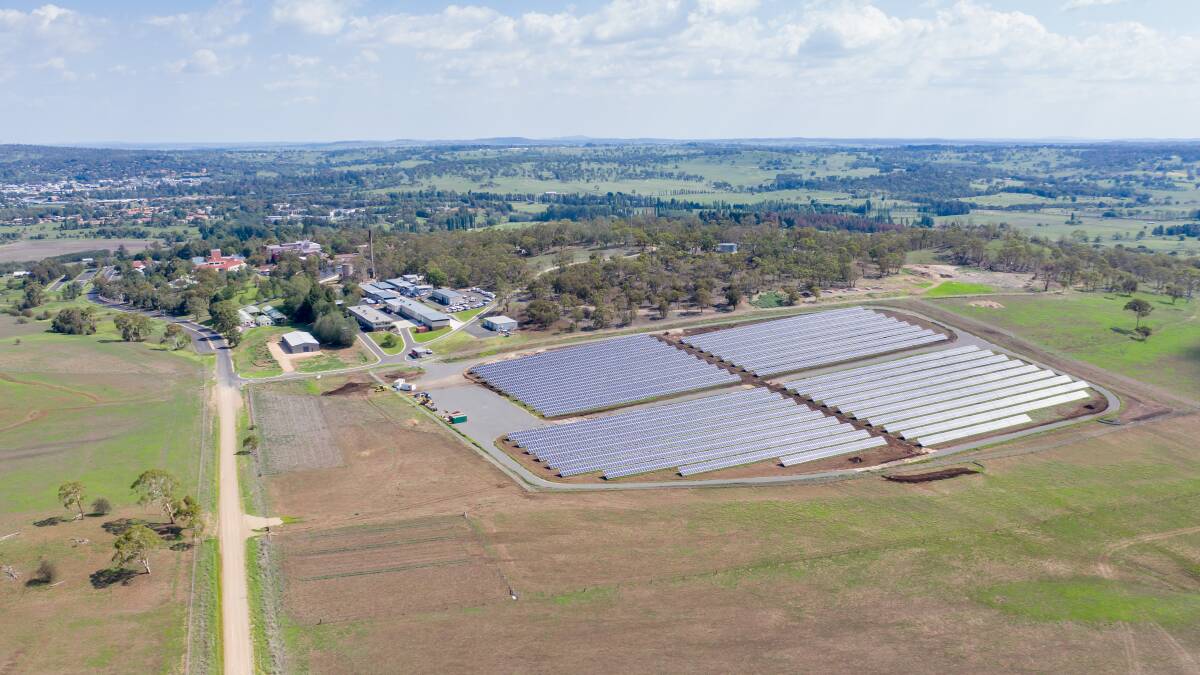 UNE's first step towards a renewable energy future is complete - but there is no date set for the next one
