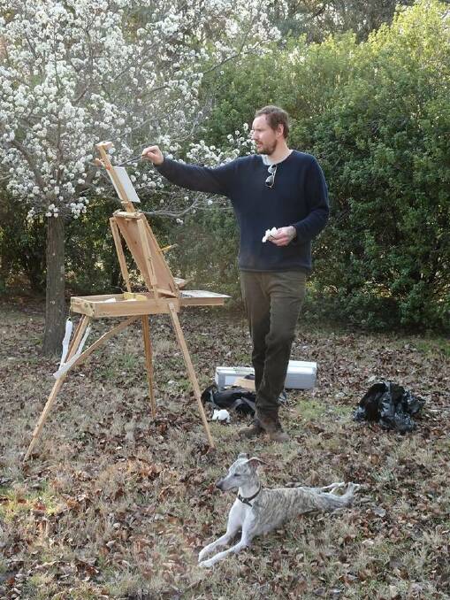 James and Tilly at work en plein air