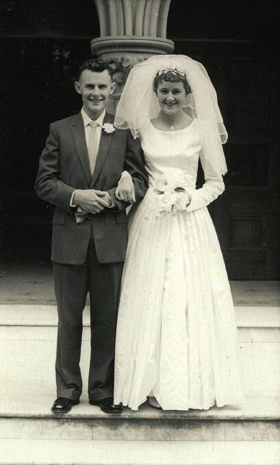 Donald and Barbara Hewitt on their wedding day