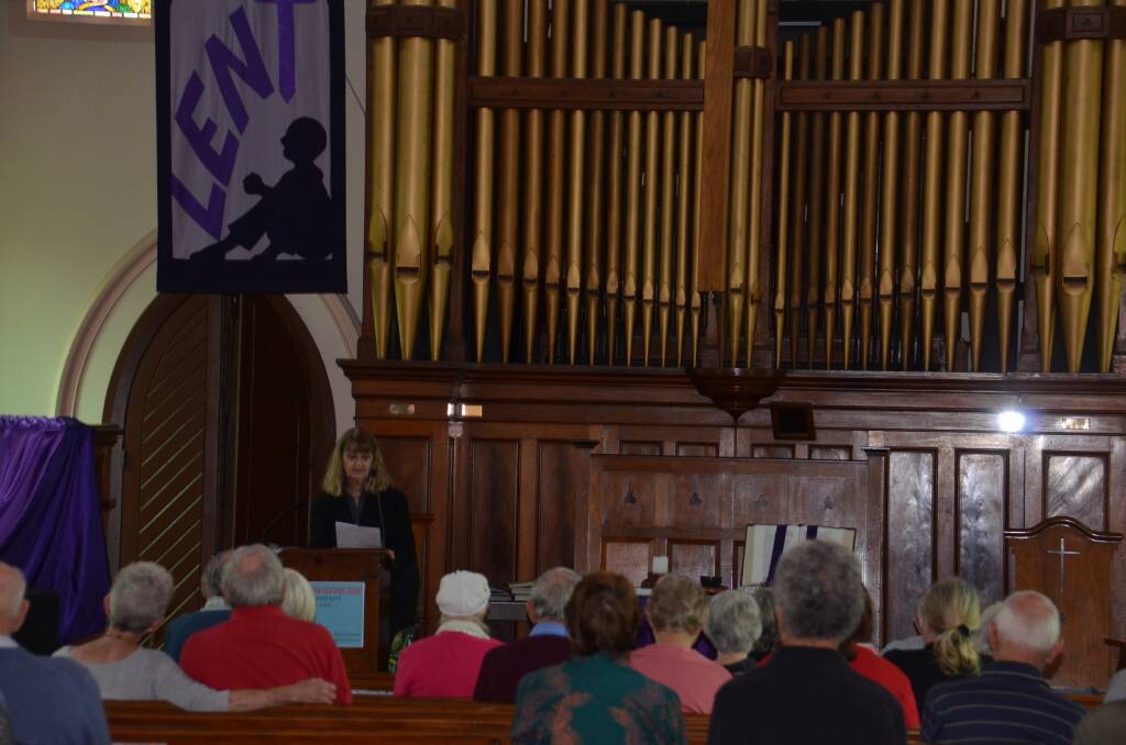 Dr Julie Hawkins addresses the gathering