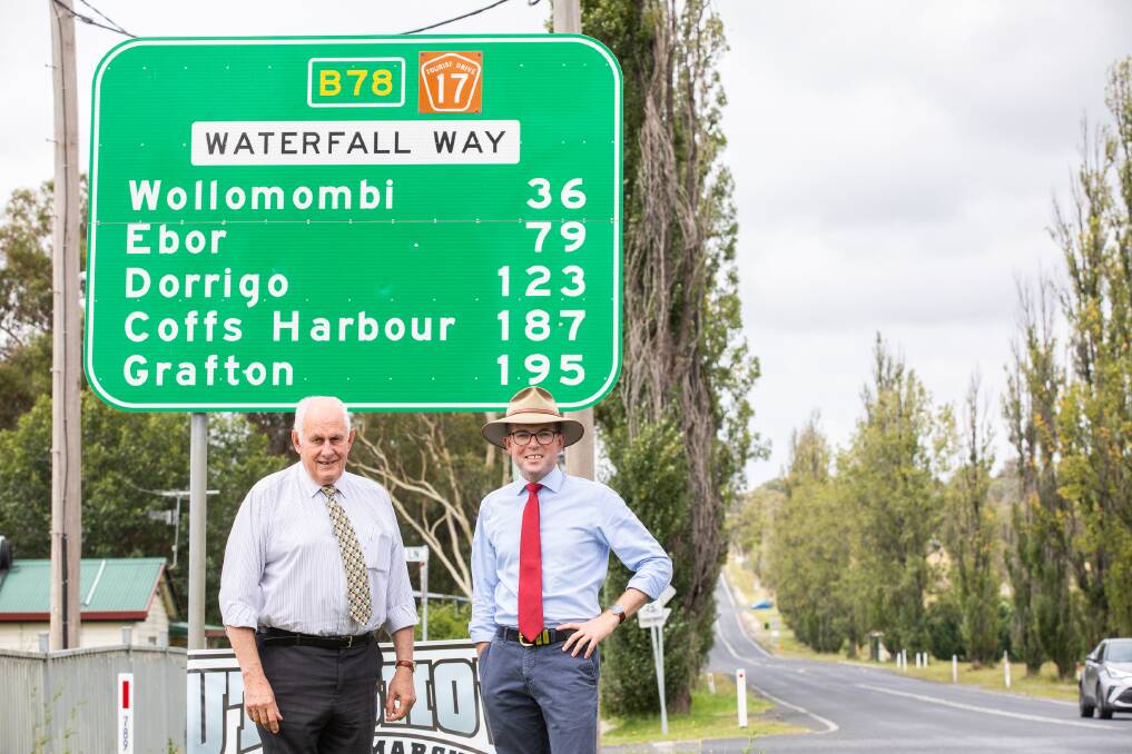 Armidale Regional Council Mayor Ian Tiley and Northern Tablelands MP Adam Marshall ahead of major roadworks commencing on Waterfall Way