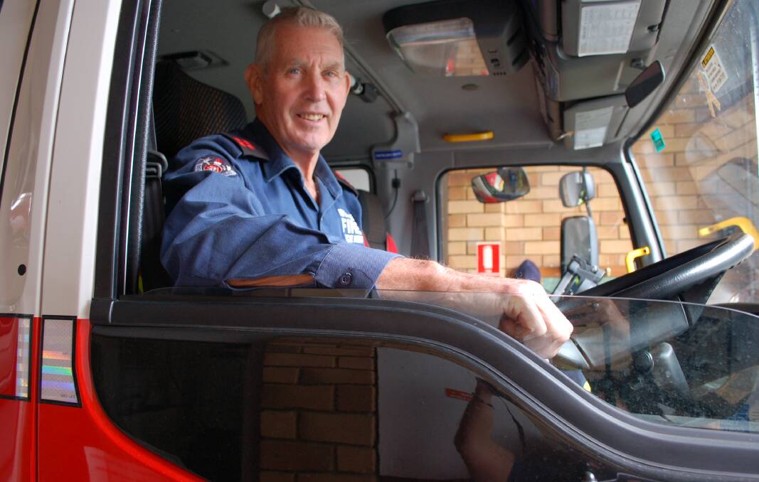 No plans to retire: Captain Peter Dunn at the Walcha Fire Station last week on his return from Lismore where he joined 350 others to help clean up after the floods.