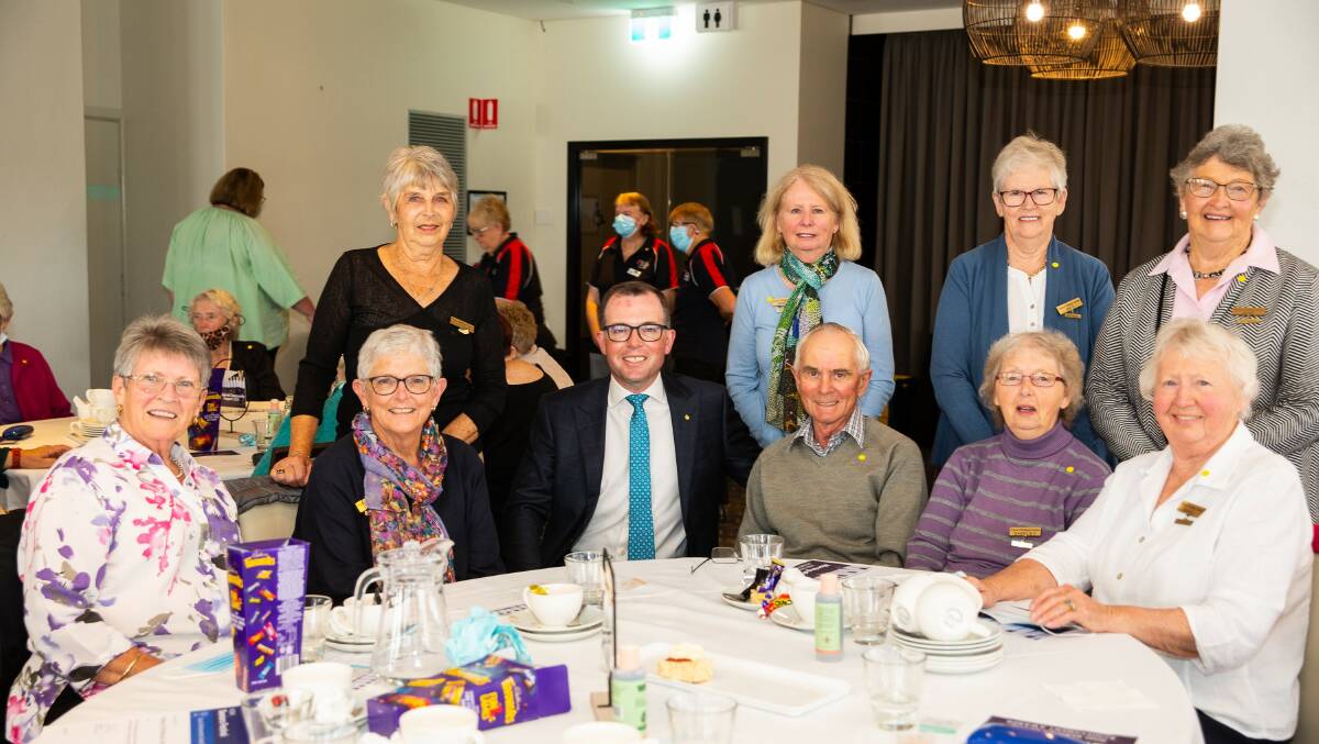 Member for Northern Tablelands Adam Marshall, centre, congratulating members of the Friends of McMaugh Gardens on being recognised at the Seniors Local Achievement Awards ceremony, Sandra Ward, left, Gail McFarlane, Secretary Rosemary Reading, Treasurer Erica Barwell, Brian Weis, Shirley Weis (front), Bev Carlon (back), Marg Gream (front) and Gae Baker (back).
