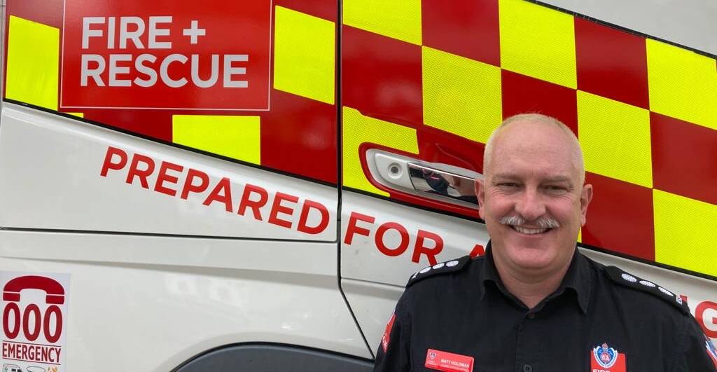Armidale Fires and Rescue NSW Leading Station Officer Matt Goldman before leaving for Canada on Tuesday. Photo supplied.