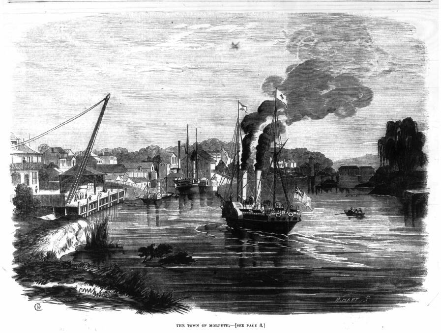 Morpeth as depicted in the Illustrated Sydney News in 1865