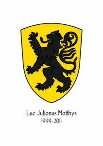 Bishop Matthys' coat-of-arms featuring the Flemish lion
