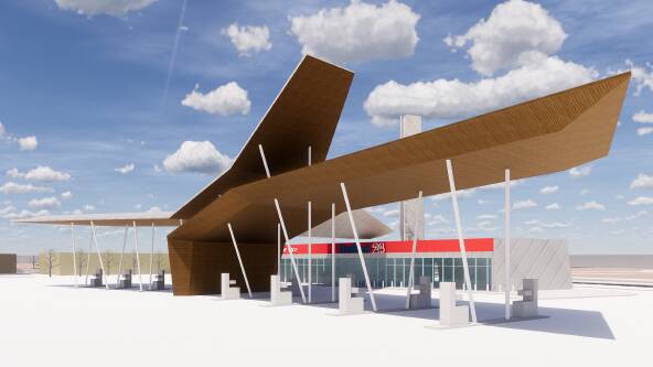 An artist's impression of the new service centre entrance