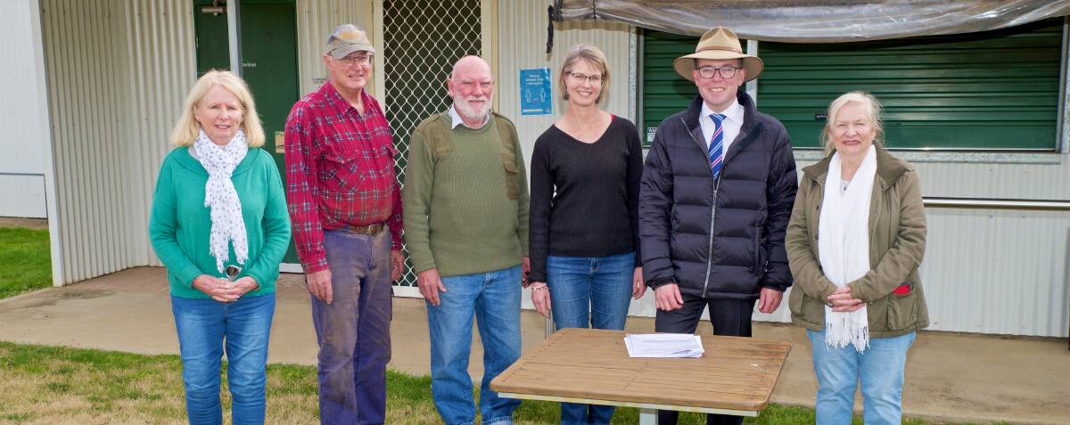 More upgrades on the way at Uralla Showground, Trustees Erica Barwell, left, Bob Crouch Darren Philips, Leanne Doran, Northern Tablelands MP Adam Marshall and Chair Bev Stubberfield.
