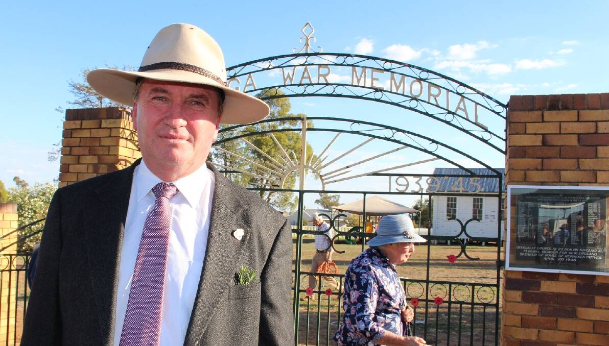 FOR WHAT THEY HAVE DONE THIS WE WILL DO: MP Barnaby Joyce is encouragin us all to take part in Anzac Day commemoration events this Sunday