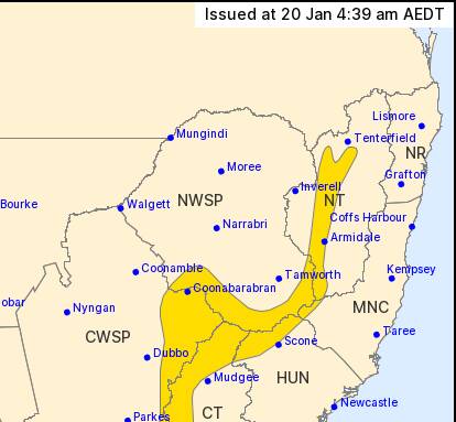 Strong wind warning for Armidale issued by BOM
