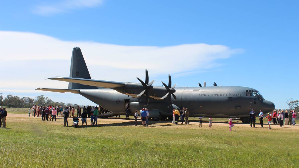 The  RAAF Hercules was very popular at the Wings over Walcha 2016 airshow