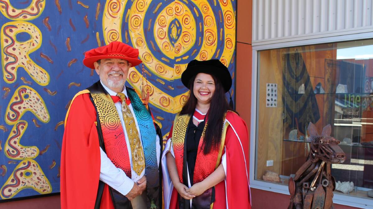 Dr Joe Fraser, Deputy Vice Chancellor Indigenous Strategies with Dr Brooke Kennedy