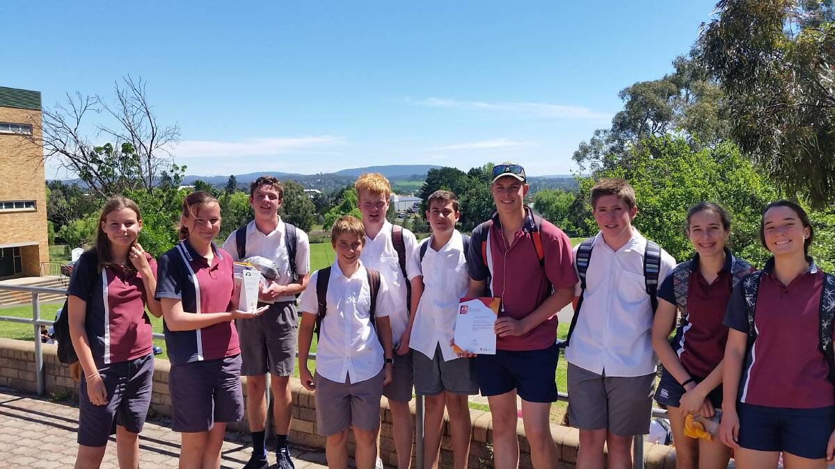 Members of Armidale High School's BC2, a registered member group of Southern New England Landcare Ltd. They are now fundraising to get to the national awards in 2018.