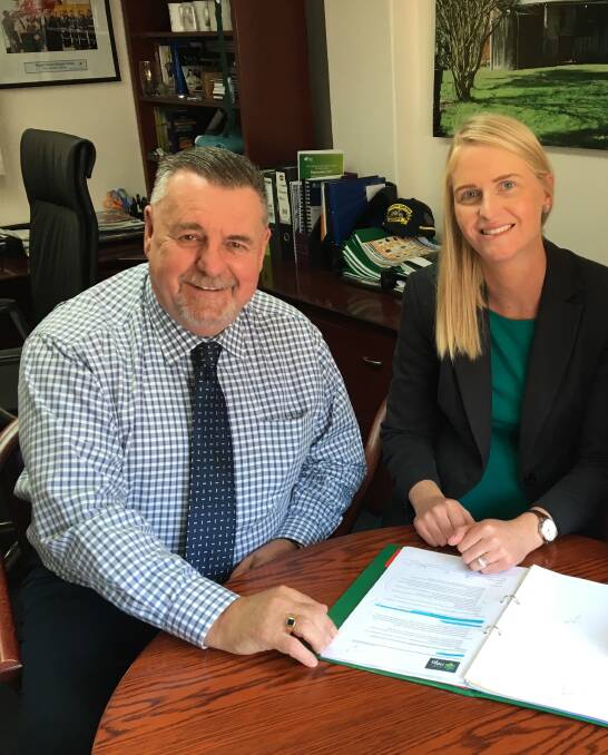 COLLABORATIVE LEADERS: NEJO chair Uralla Mayor Michael Pearce with executive officer Brooke Southwell. Photo supplied.