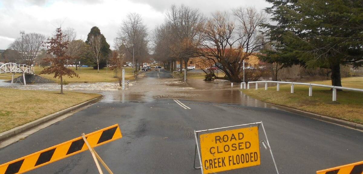 DRIVE CAREFULLY: Flooded roads in Armidale on Monday. Picture: supplied.