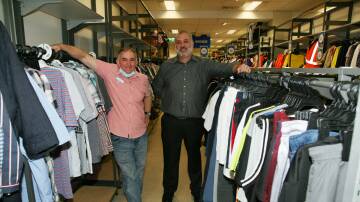 WOULD YOU GIVE IT TO A FRIEND? David Powter Vinnies North West Regional Retail Manager with Retail and Logistics Director Phil Coyte. Picture: supplied.