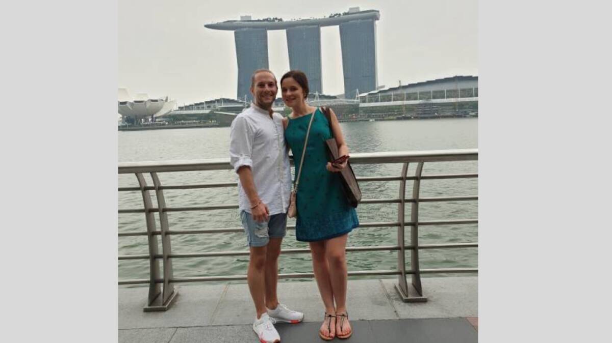 Wimmera woman Megan Freckleton with her Danish partner Jeppe Melchjorsen. The couple has lived in Singapore since July 2018 after moving there for Jeppe's job.