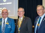 President Ray Chappell with past district governors David Mayne and Neville Parsons.