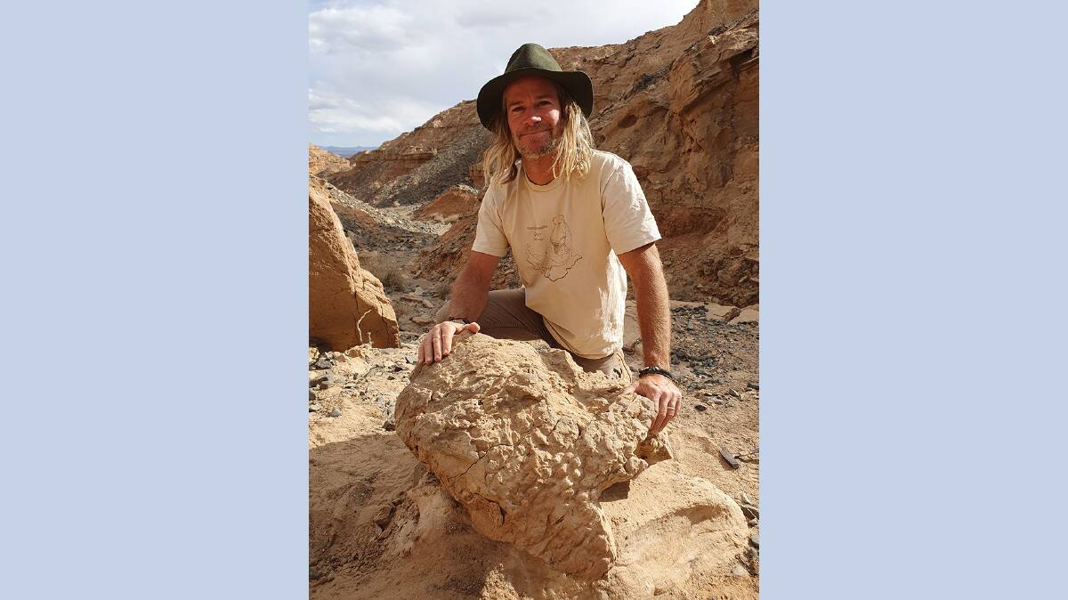 UNE palaeontologist Associate Professor Phil Bell in the 'dinosaur mecca' of the Gobi Desert. He will accompany seasoned and amateur palaeontologists on a trip to Mongolia in September.