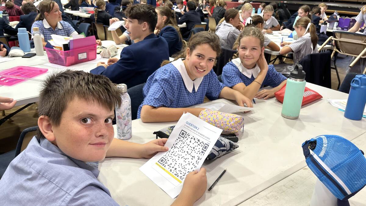 On the codebreaking challenge for OConnor Catholic College were Jack Cox, Jessica Miller and Ruby Nappa.