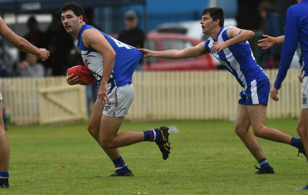 Cody Tsaousis in action against the Gunnedah Bulldogs in round one.