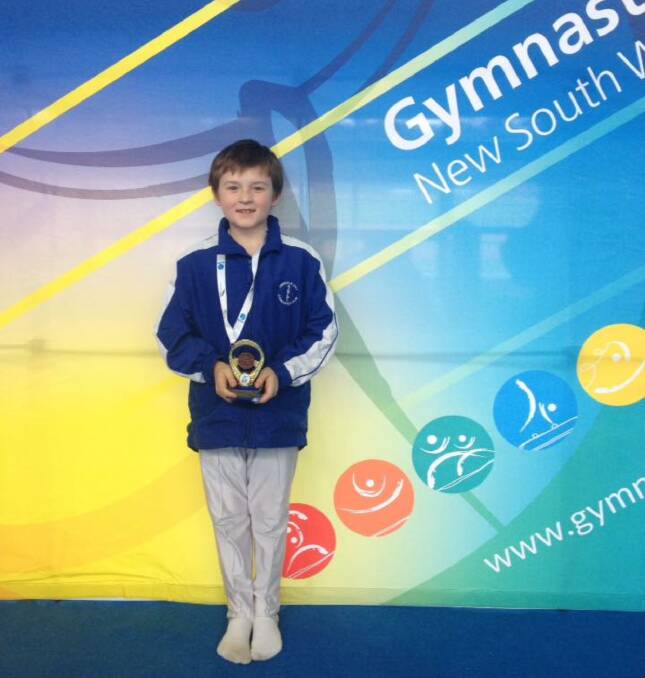 YOUNG STAR: William Bursle competed at the Gymnastics NSW Hunter Training Program Invitational Grand Prix 4.