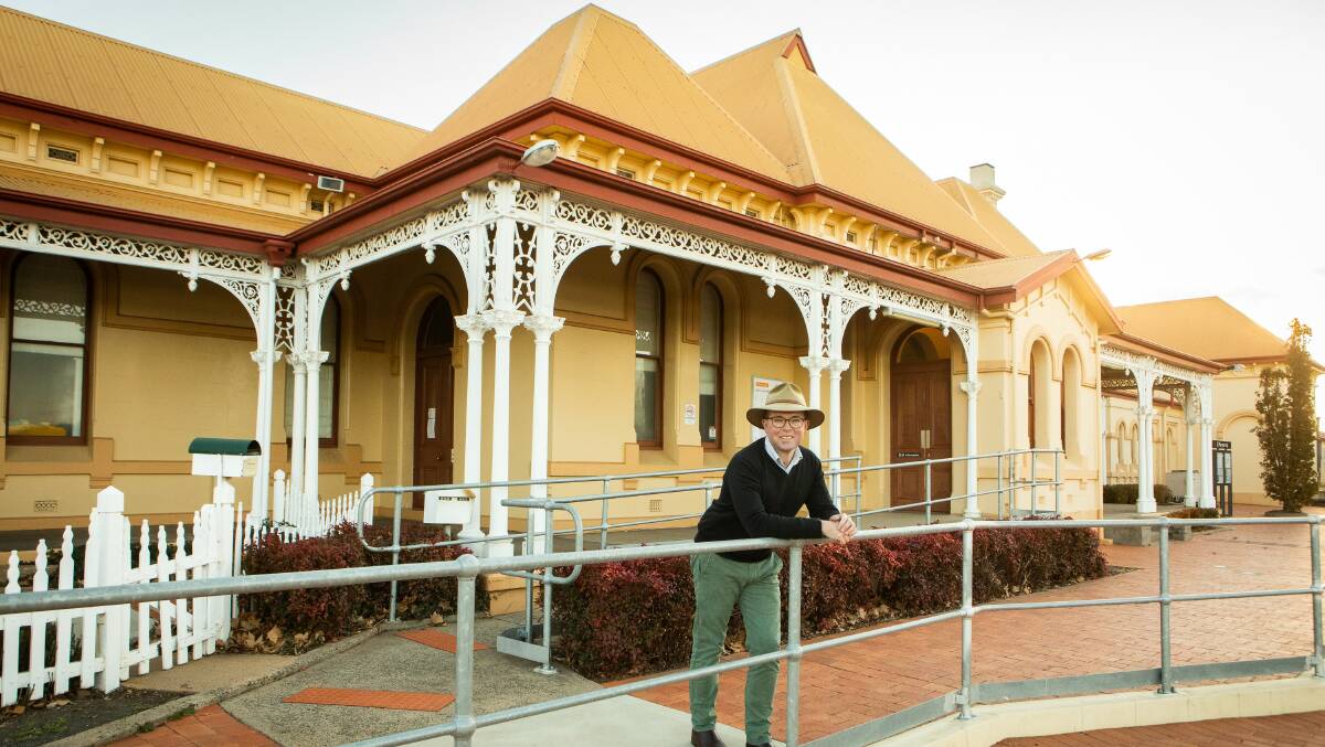 Northern Tablelands MP Adam Marshall outside the historic Armidale Railway Station, which has undergone a major $3 million upgrade.