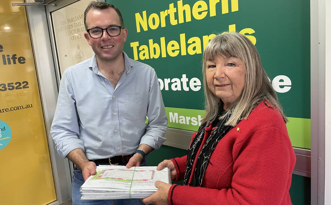 Adam Marshall receives more petitions from Maria Hitchcock from New England Visions 2030, which started the petition.