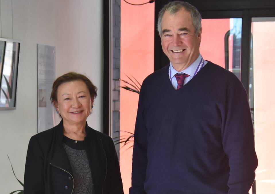 LEADERS: New Armidale Regional Council CEO Susan Law with mayor Simon Murray on her first day at work.