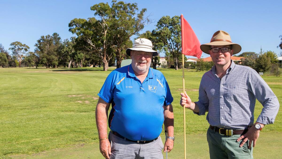 Uralla Golf Club President Darrell Carson with Northern Tablelands MP Adam Marshall.