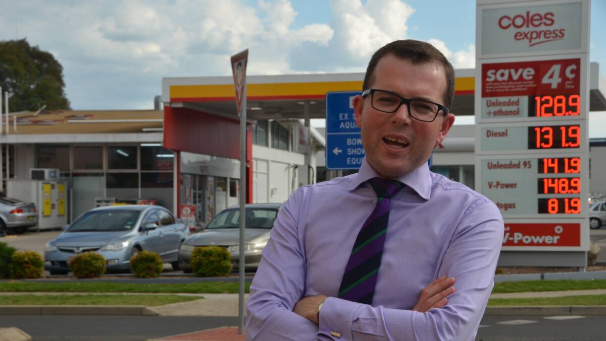 Adam Marshall has been a longtime critic of petrol prices in regional areas. This picture was taken in Armidale several years ago. The prices are now 114.9 for unleaded and 125.9 for diesel.